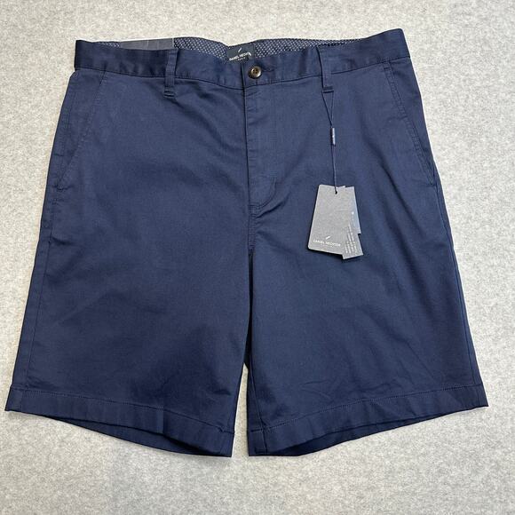 Daniel Hechter Chino Short Mens Paris Lyocell 9"  SZ 36 Blue Stretch Flat Front - Picture 1 of 7